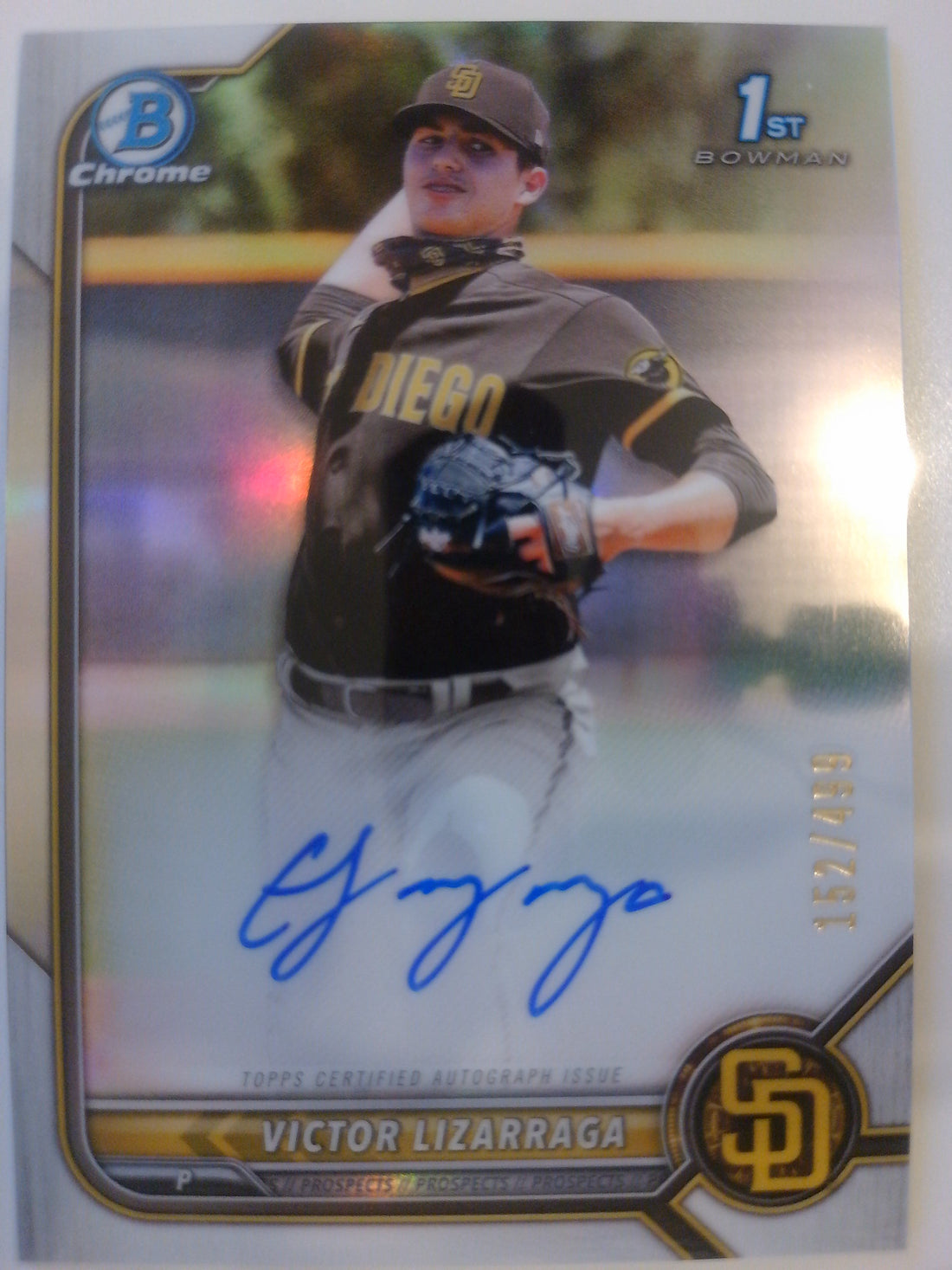 2022 Bowman Chrome Autographs Refractors 152/499 Victor Lizarraga #CPA-VLA