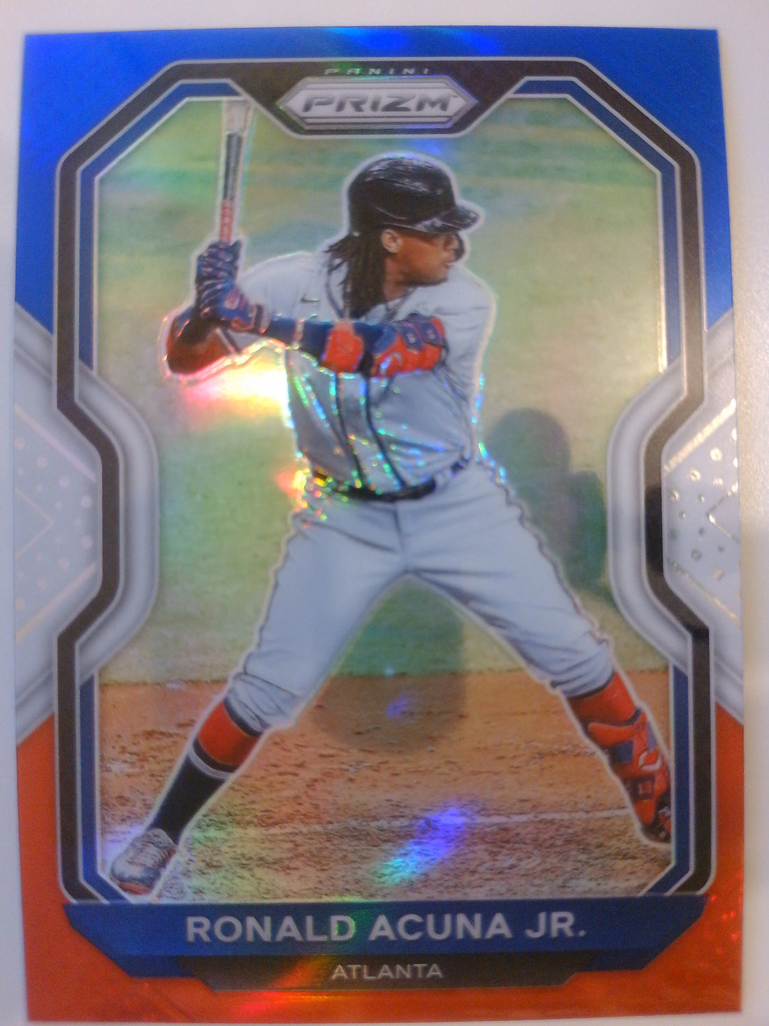2021 Panini Prizm Baseball Red/White/Blue Prizm Ronald Acuna Jr. #7