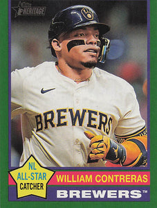 2025 Topps Heritage Baseball Dark Green William Contreras #300