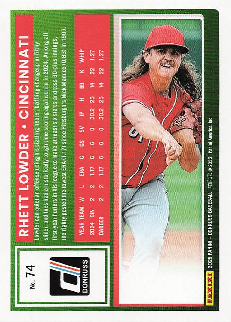 2025 Donruss Baseball Rhett Lowder #74 Rookie