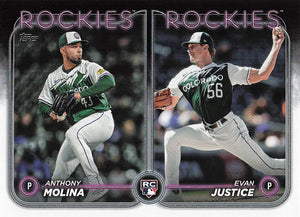 2024 Topps Update Baseball Evan Justice / Anthony Molina RCOM, SN2024 #US270