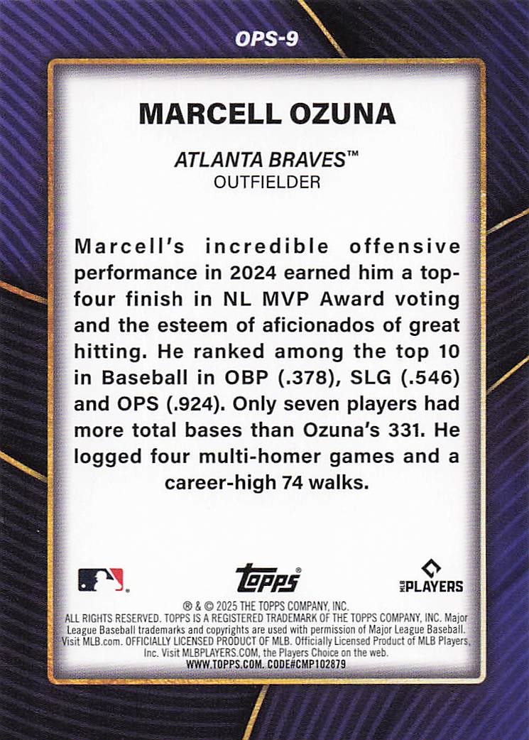 2025 Topps Baseball OPS Leaders Marcell Ozuna #OPS-9