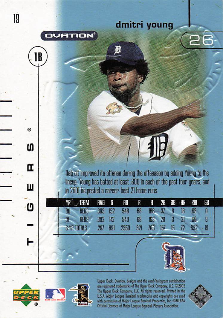 2002 Upper Deck Ovation Baseball Dmitri Young #19