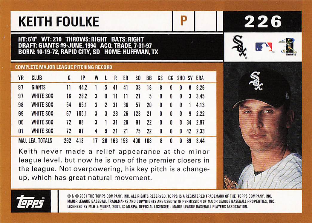 2002 Topps Baseball Keith Foulke #226