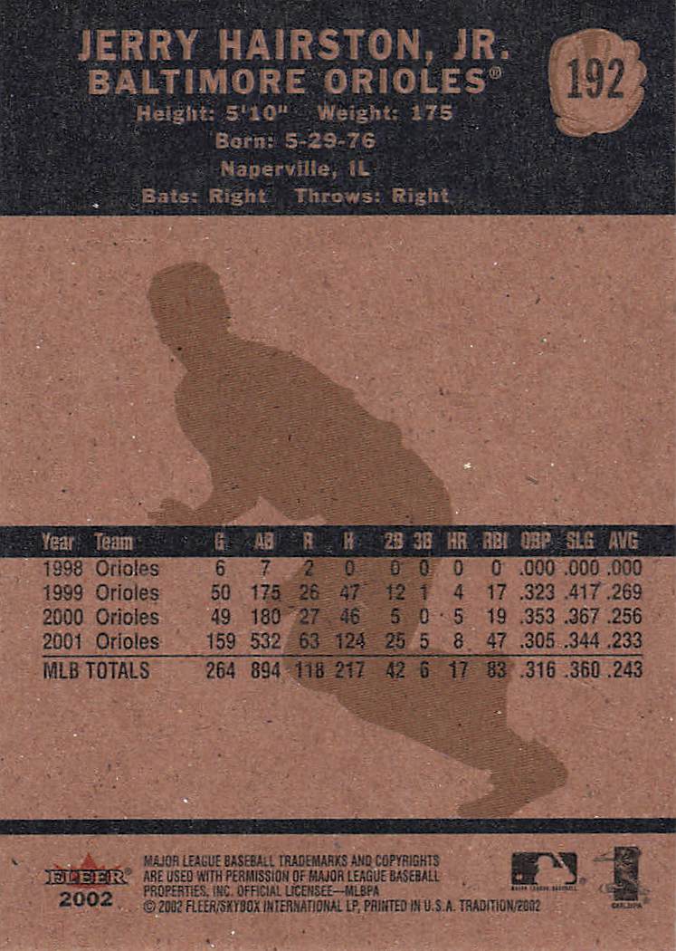 2002 Fleer Tradition Baseball Jerry Hairston, Jr. #192