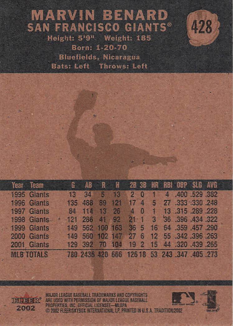 2002 Fleer Tradition Update Baseball Marvin Benard #428