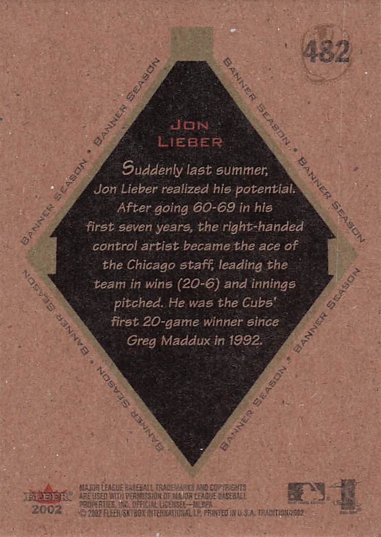 2002 Fleer Tradition Baseball Jon Lieber #482