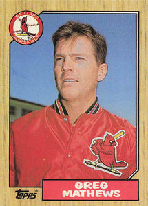 1987 Topps Baseball Greg Mathews #567 Rookie