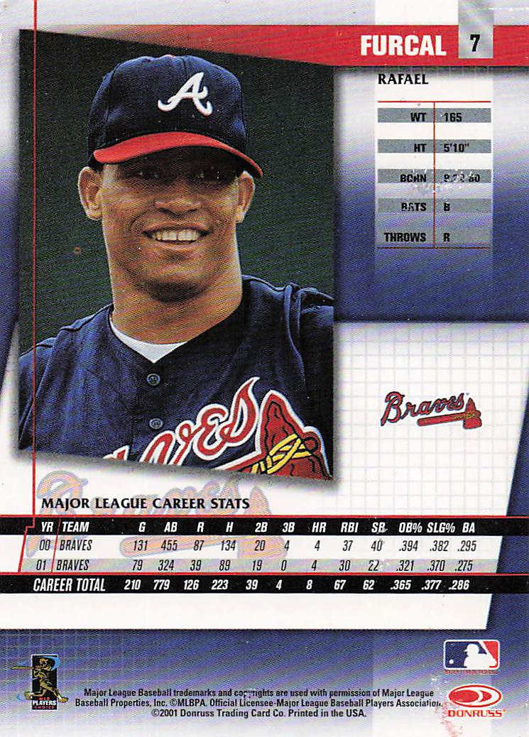 2002 Donruss Fan Club Baseball Rafael Furcal #7