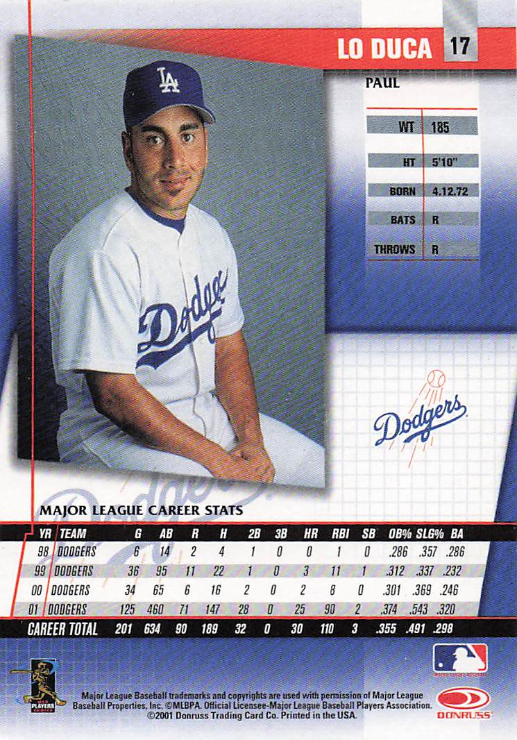 2002 Donruss Fan Club Baseball Paul Lo Duca #17