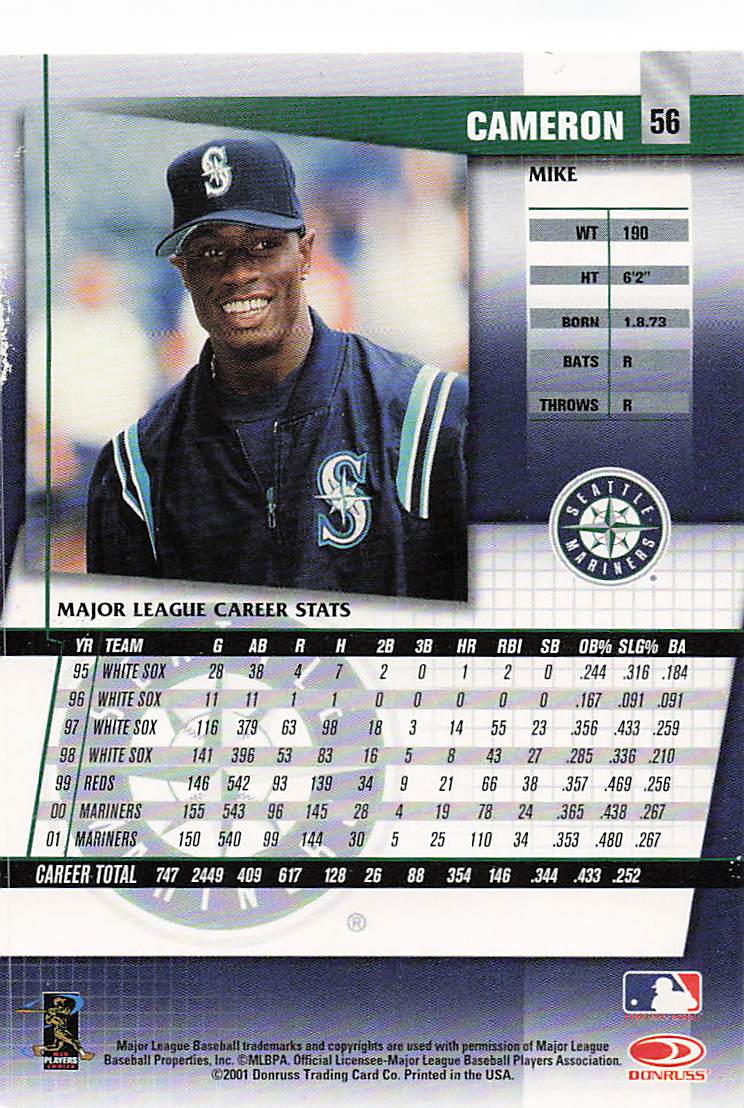 2002 Donruss Fan Club Baseball Die Cuts Mike Cameron #56
