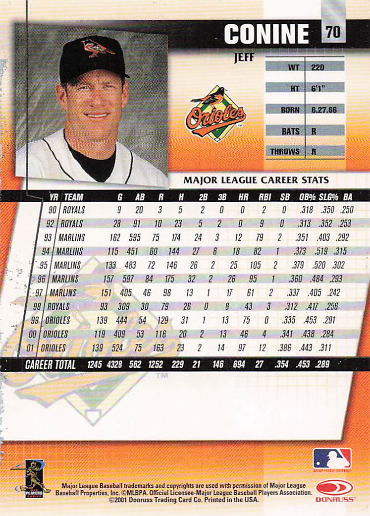 2002 Donruss Fan Club Baseball Jeff Conine #70