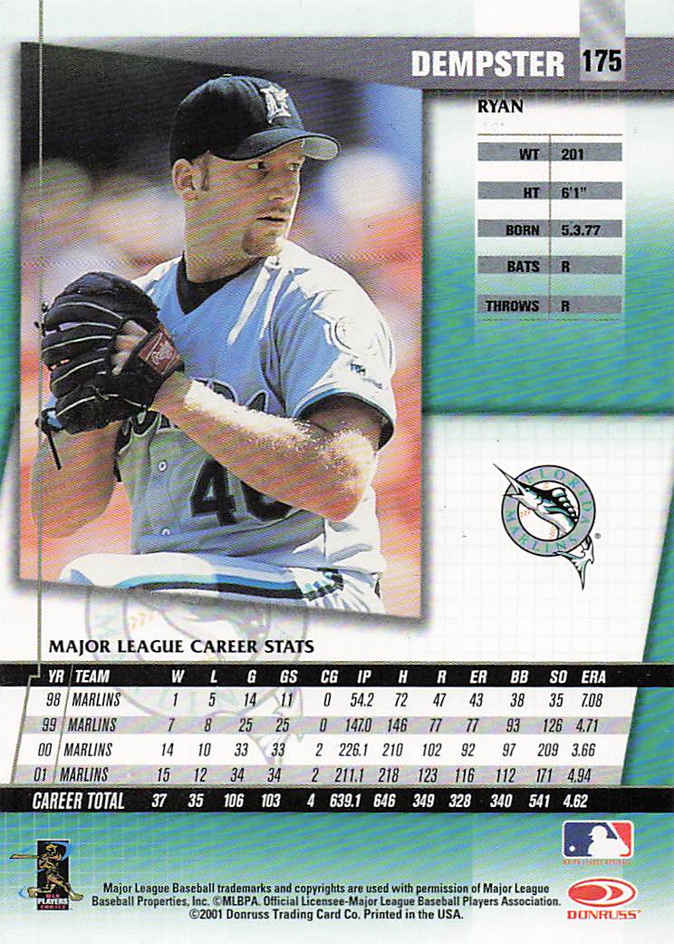 2002 Donruss Fan Club Baseball Ryan Dempster #175