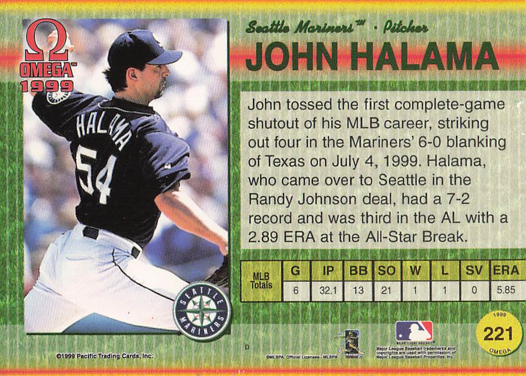 1999 Pacific Omega Baseball John Halama #221