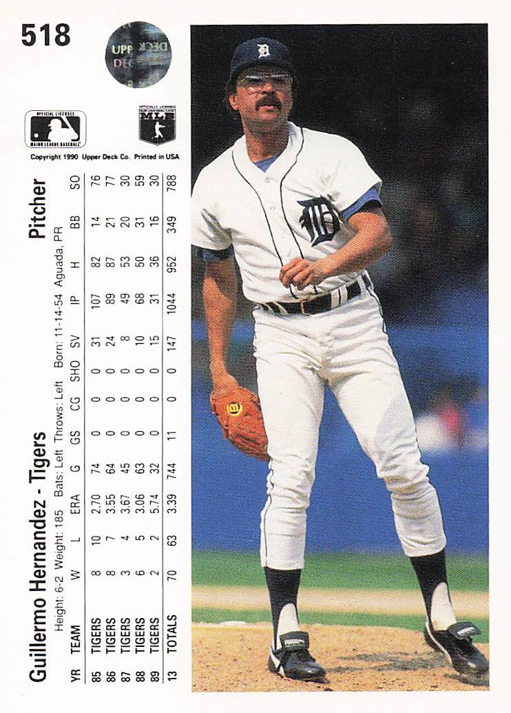 1990 Upper Deck Baseball Guillermo Hernandez #518
