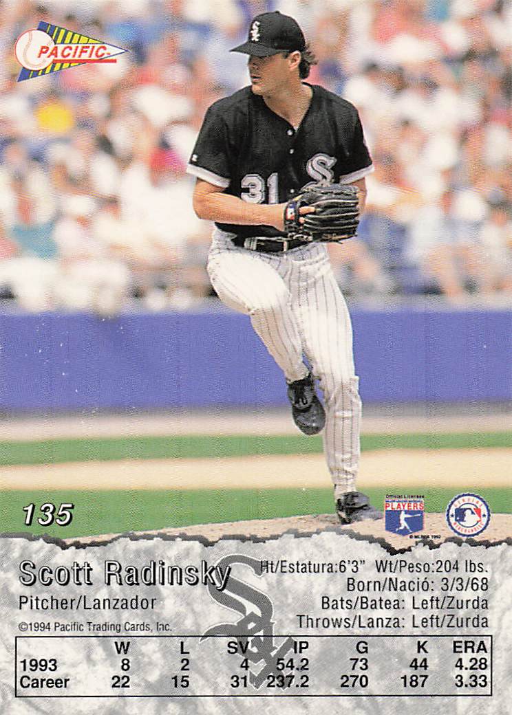 1994 Pacific Baseball Scott Radinsky #135
