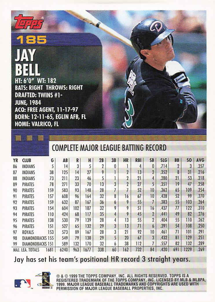 2000 Topps Baseball Jay Bell #185