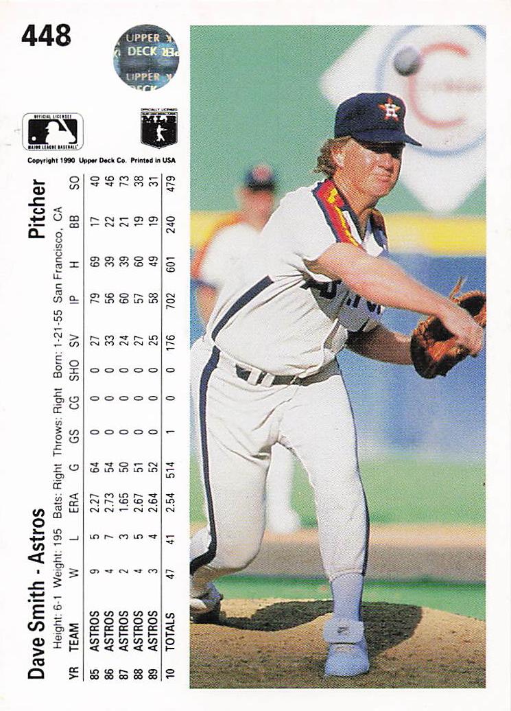 1990 Upper Deck Baseball Dave Smith #448