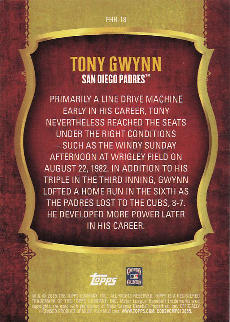 2015 Topps Baseball First Home Run (Series Two) Tony Gwynn #FHR-18