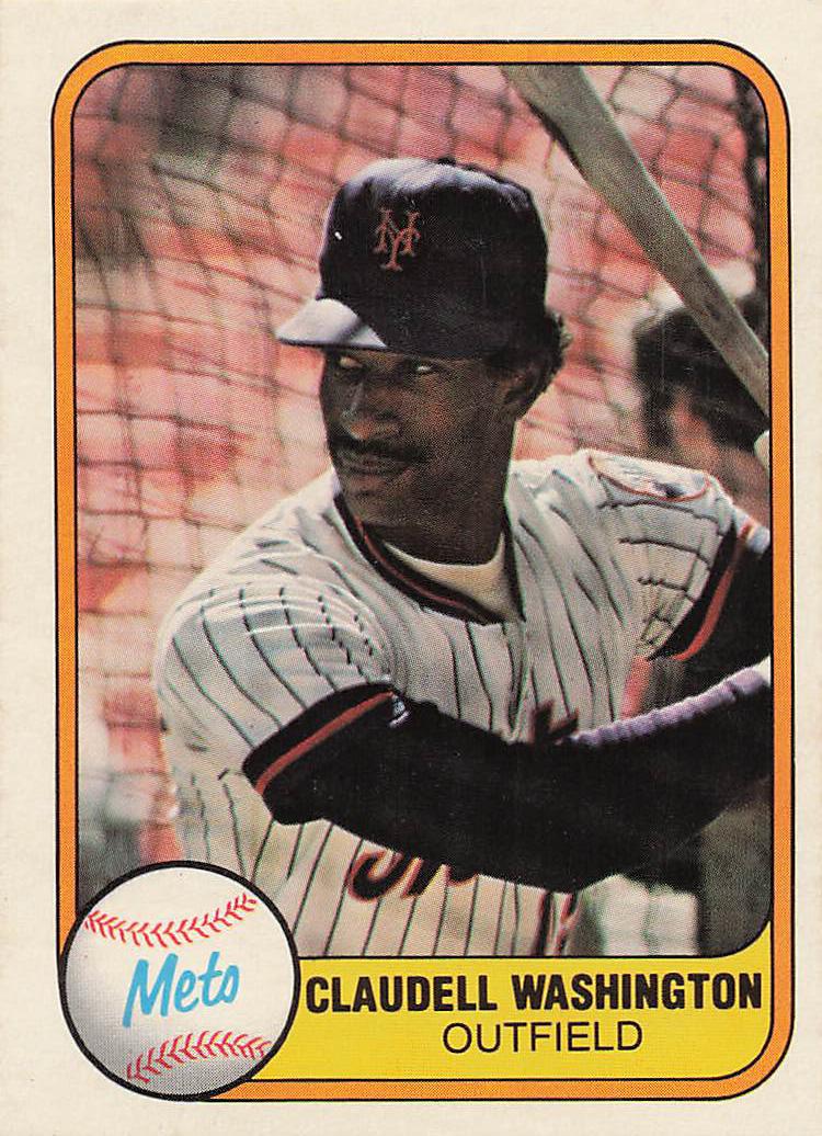 1981 Fleer Baseball Claudell Washington #329