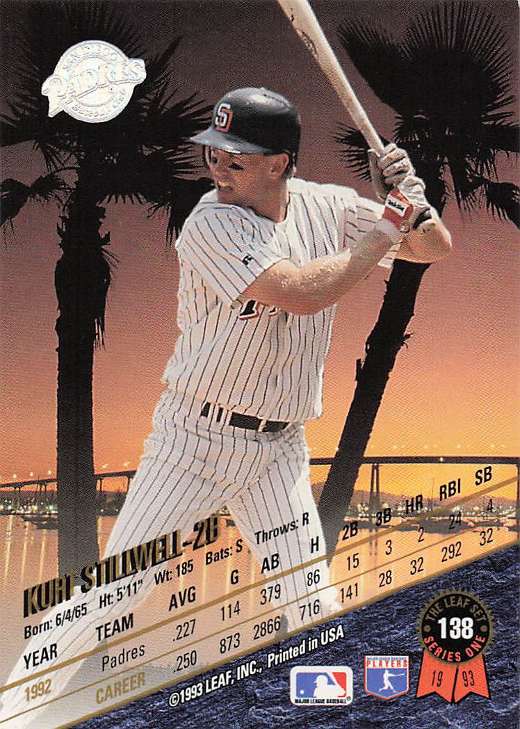 1993 Leaf Baseball Kurt Stillwell #138