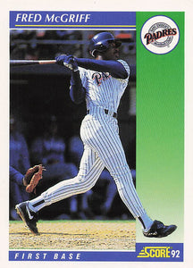 1992 Score Baseball Fred McGriff #7