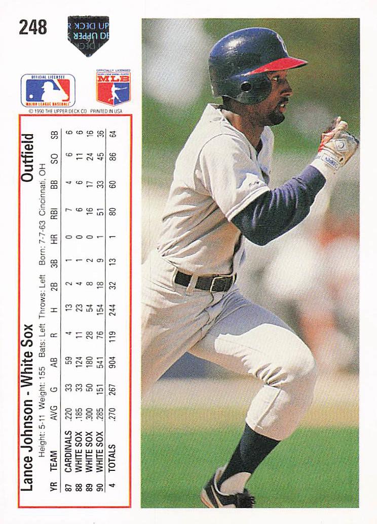 1991 Upper Deck Baseball Lance Johnson #248b