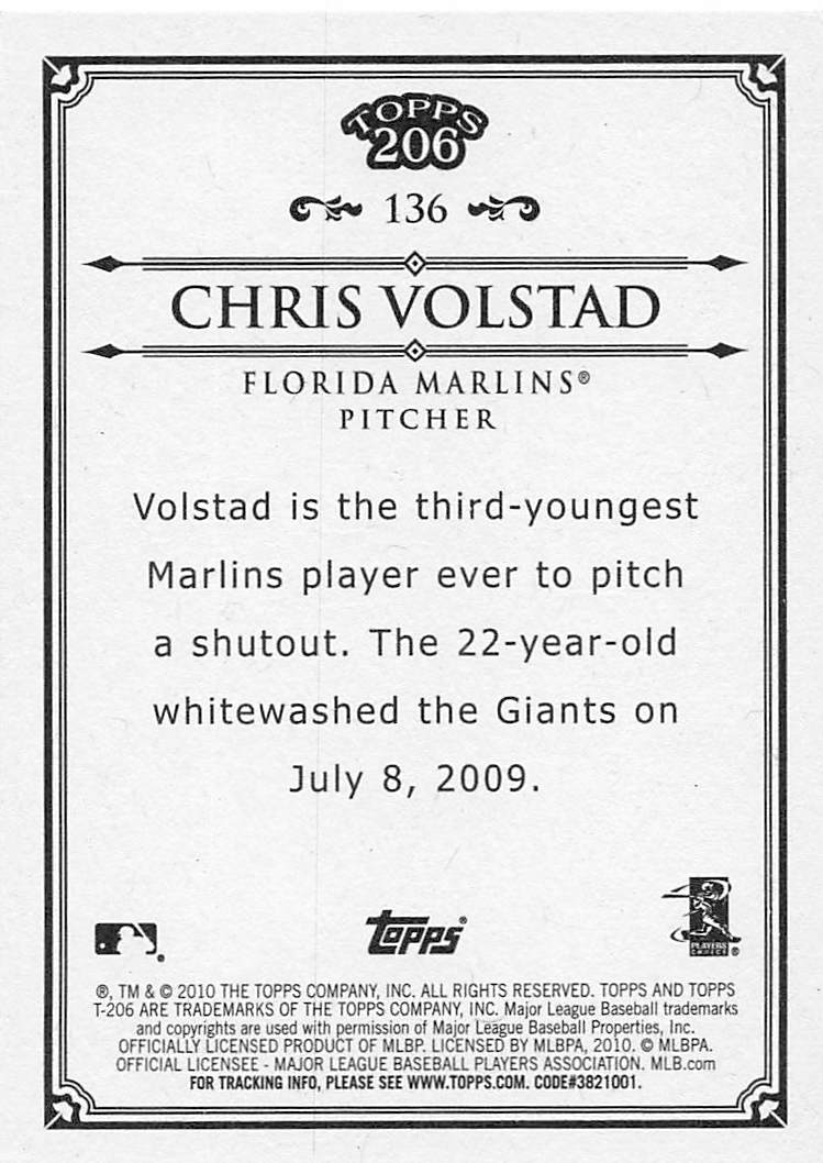 2010 Topps 206 Baseball Chris Volstad #136