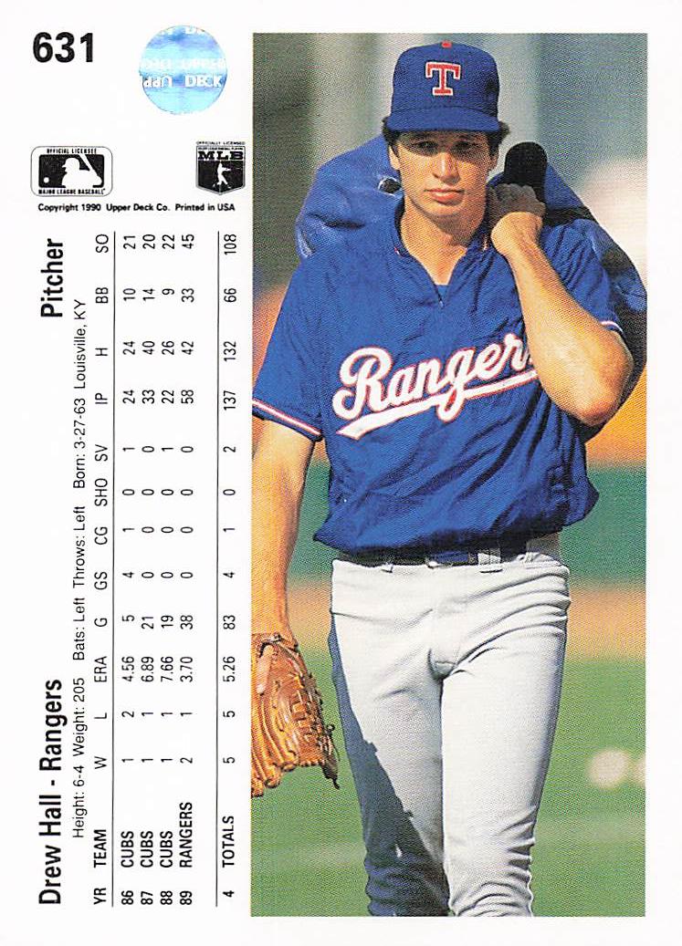 1990 Upper Deck Baseball Drew Hall #631