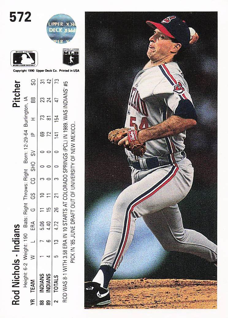 1990 Upper Deck Baseball Rod Nichols #572