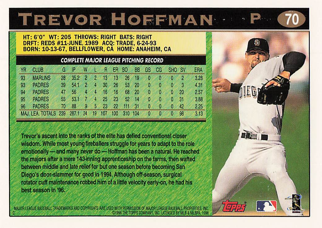 1997 Topps Chrome Baseball Trevor Hoffman #25