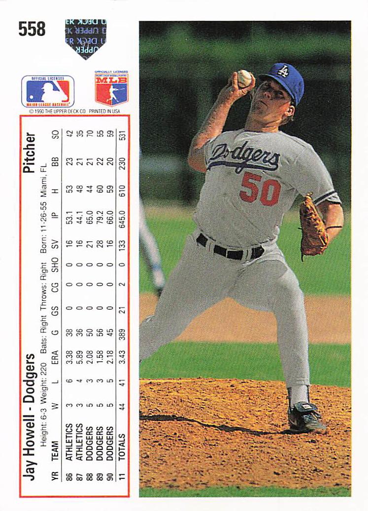 1991 Upper Deck Baseball Jay Howell #558