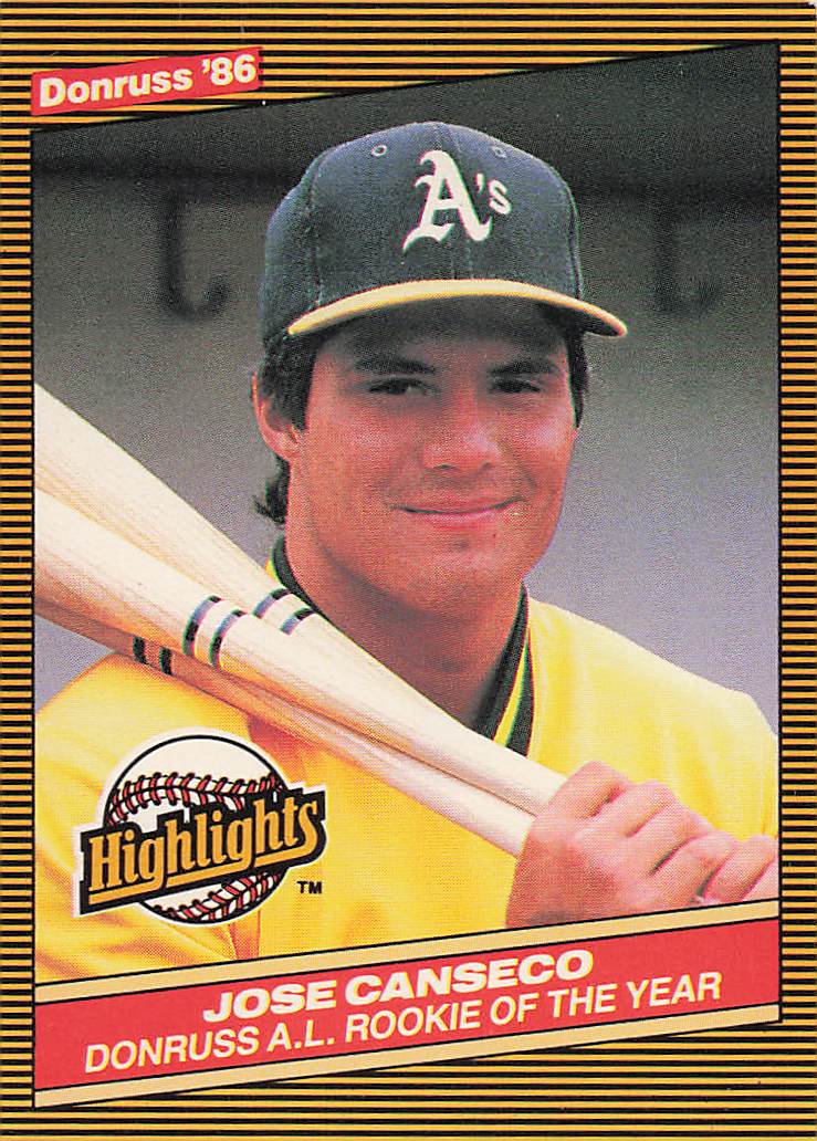 1986 Donruss Highlights Baseball Jose Canseco #55