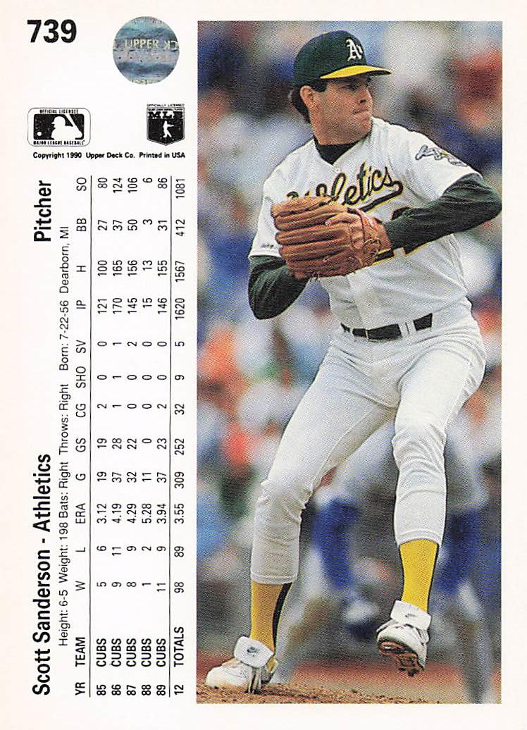 1990 Upper Deck Baseball Scott Sanderson #739