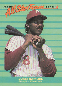 1988 Fleer Baseball All-Star Team Juan Samuel #10