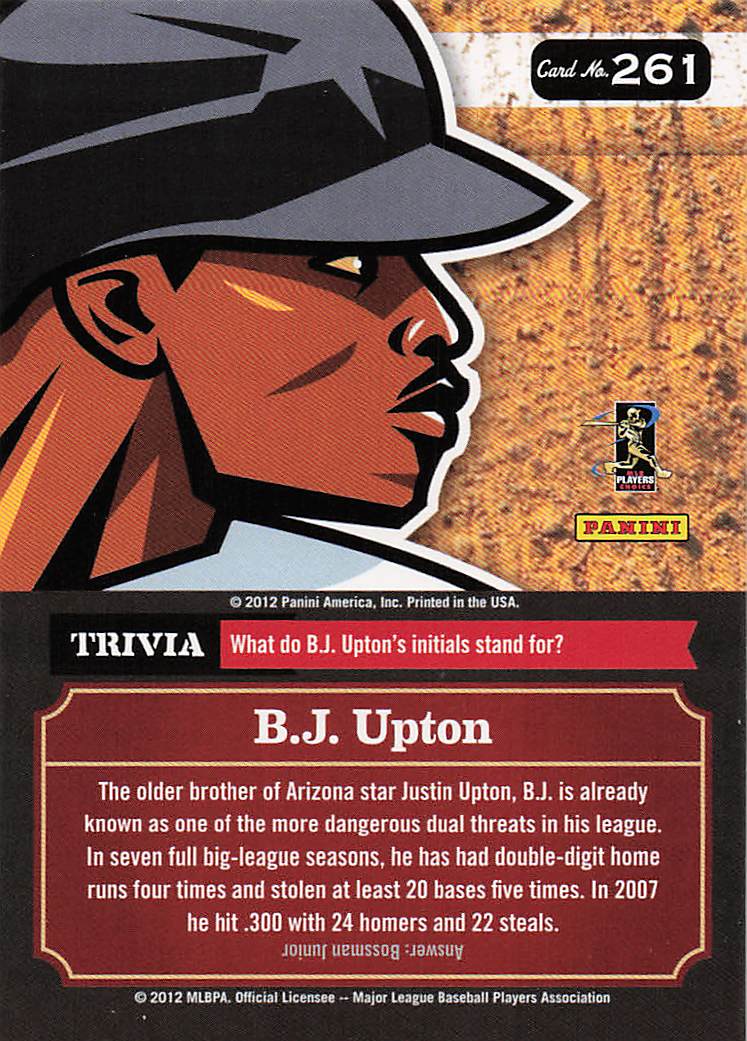 2012 Panini Triple Play Baseball B.J. Upton #261