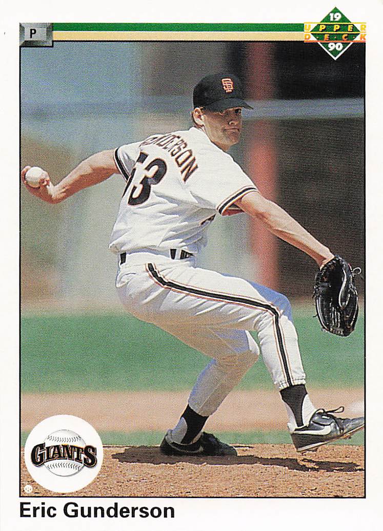 1990 Upper Deck Baseball Eric Gunderson #752 Rookie