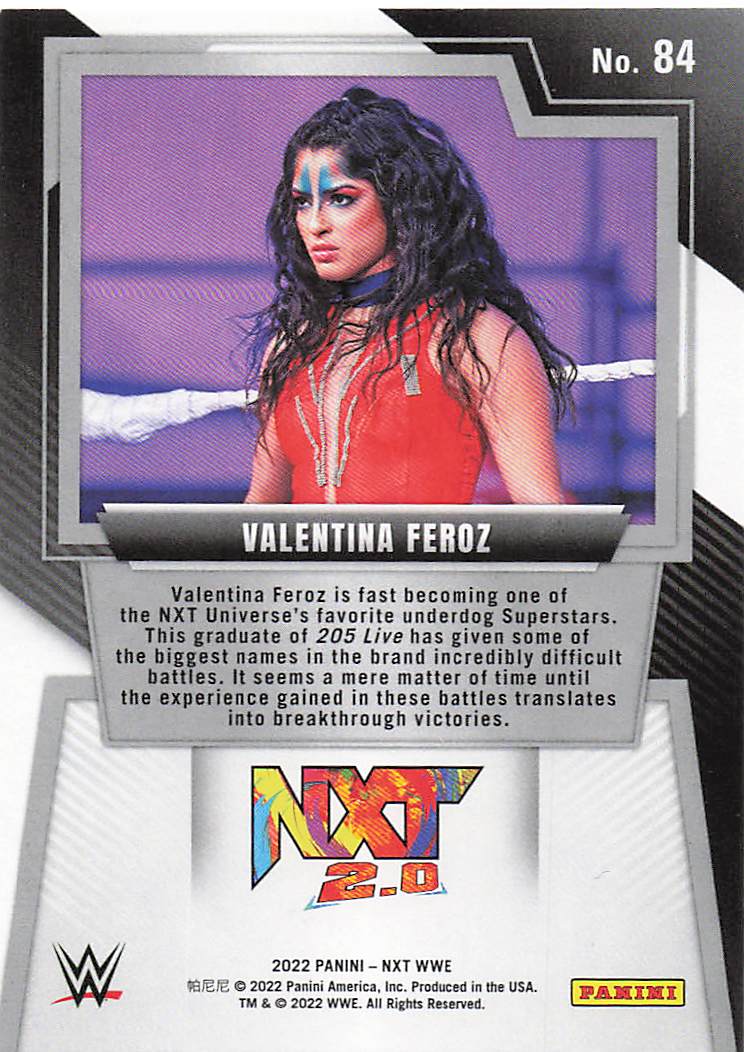 2022 Panini NXT 2.0 WWE Wrestling Valentina Feroz #84 Rookie