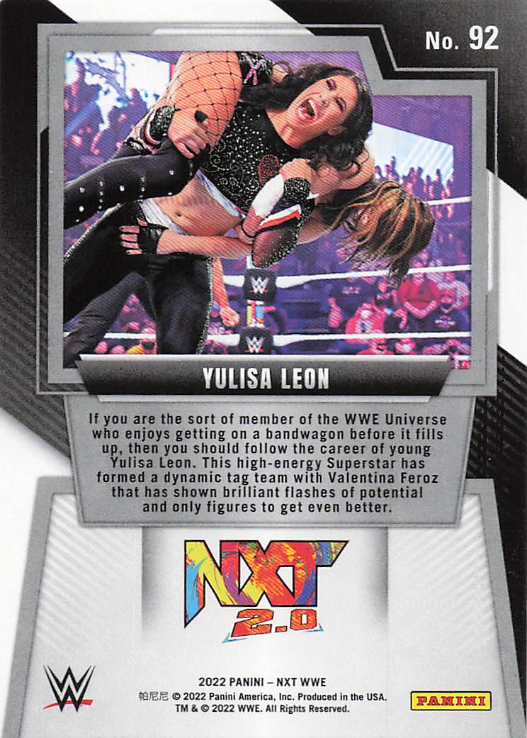 2022 Panini NXT 2.0 WWE Wrestling Yulisa Leon #92 Rookie