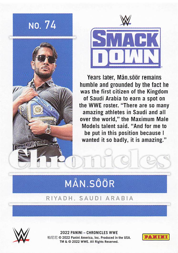 2022 Panini Chronicles WWE Wrestling Bronze mån.sôör #74