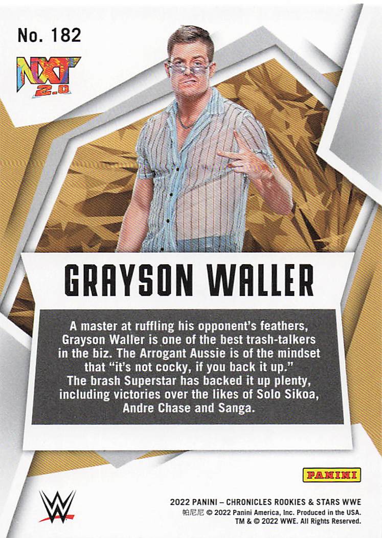 2022 Panini Chronicles WWE Wrestling Grayson Waller #182 Rookie