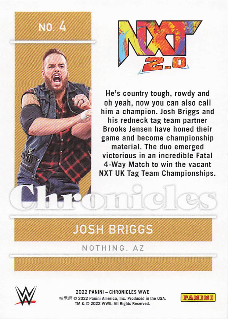 2022 Panini Chronicles WWE Wrestling Josh Briggs #4