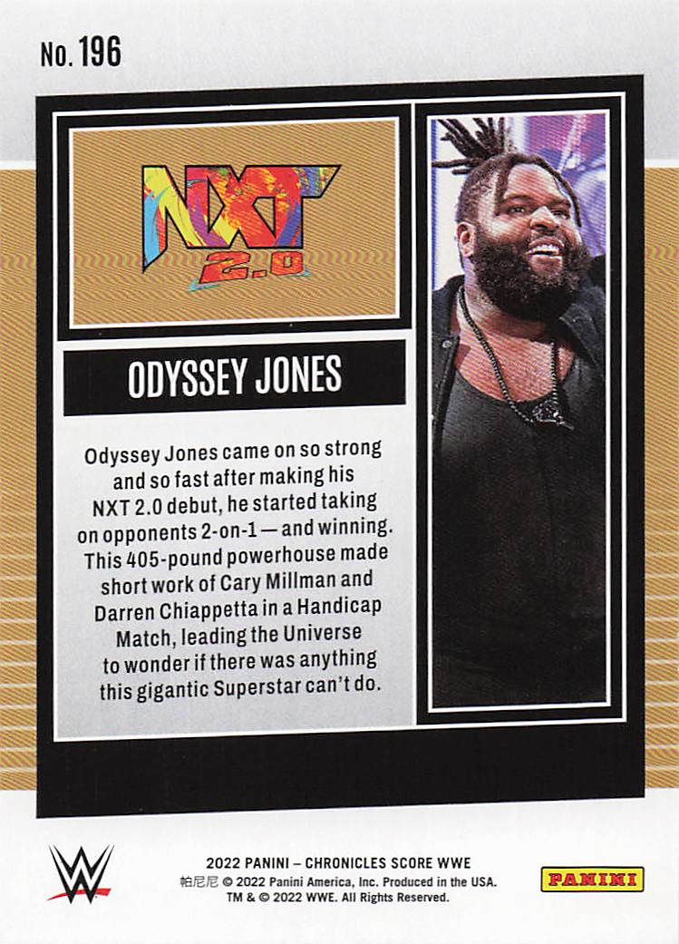 2022 Panini Chronicles WWE Wrestling Odyssey Jones #196