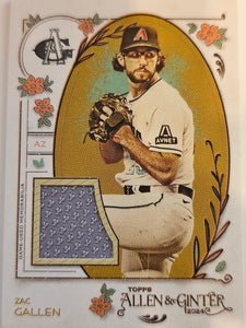 2024 Topps Allen & Ginter Baseball Full-Size Relics B Zac Gallen #AGR-ZGA