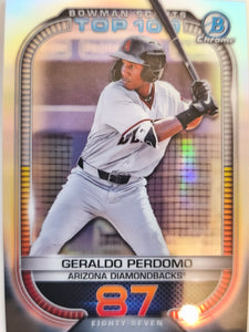 2021 Bowman Baseball Chrome Bowman Scouts Top 100 Geraldo Perdomo #BTP-87