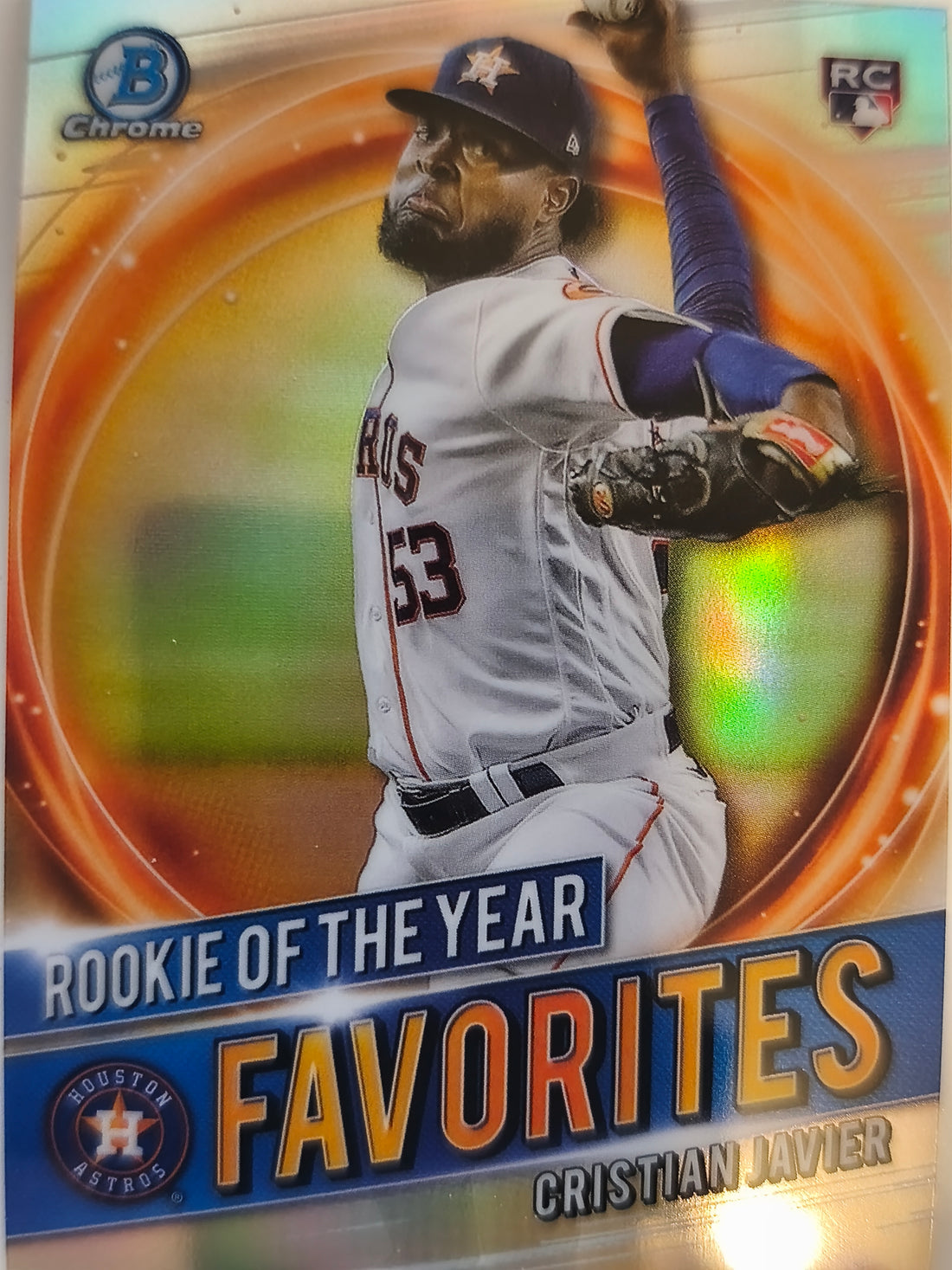 2021 Bowman Baseball Chrome Rookie of the Year Favorites Cristian Javier #RRY-CJ