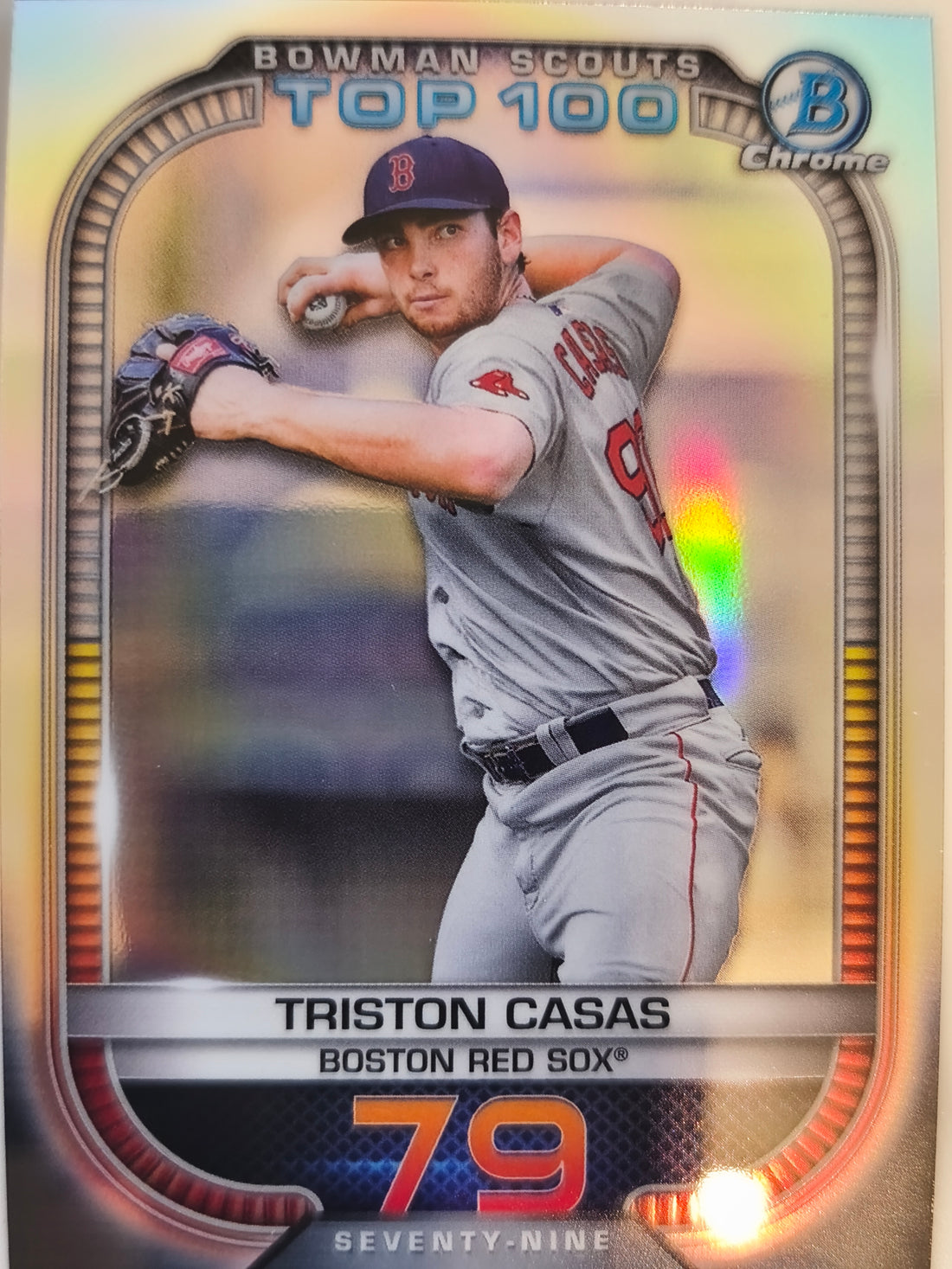 2021 Bowman Baseball Chrome Bowman Scouts Top 100 Triston Casas #BTP-79