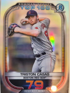 2021 Bowman Baseball Chrome Bowman Scouts Top 100 Triston Casas #BTP-79