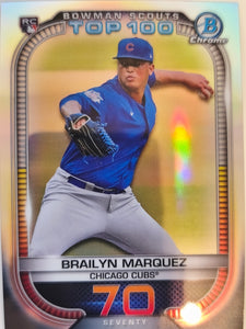 2021 Bowman Baseball Chrome Bowman Scouts Top 100 Brailyn Marquez #BTP-70