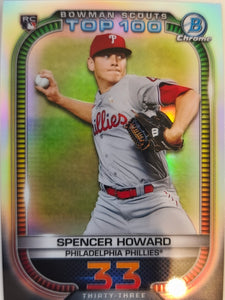 2021 Bowman Baseball Chrome Bowman Scouts Top 100 Spencer Howard #BTP-33